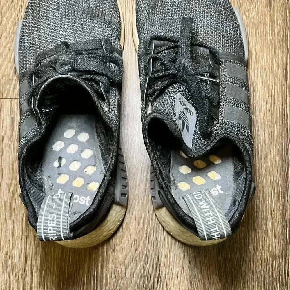 Mens Adidas NMD R1 Black Sneakers - 9